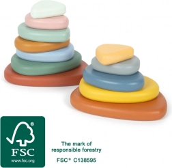 Montessori říční kameny small foot – dřevěná balanční hra