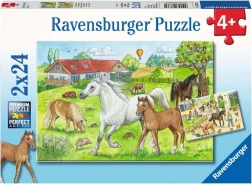 Ravensburger puzzle Ve stájích 2×24 dílků