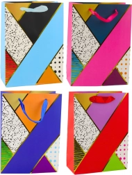 Papírová dárková taška geometrické vzory 23 x 18 x 10,5 cm