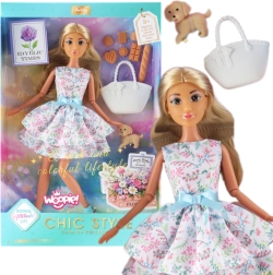 Woopie Royal panenka Lily 30 cm – jarní šaty, doplňky a pejsek