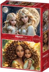 Puzzle Matka a dcera: měsíc a slunce 2×500 dílků