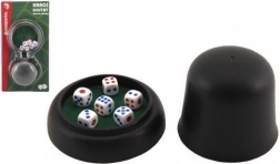 Hrací kostky TEDDIES 6 ks s kalíškem