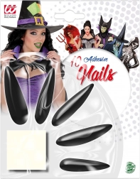 Černé dlouhé čarodějnické nalepovací nehty