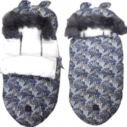 Zimní fusak do kočárku a saní s kapucí z kožešinky 100 cm