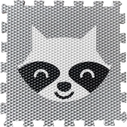 Pěnová puzzle podložka pro děti s mývalem – světle šedá