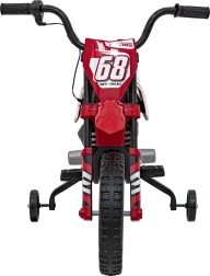 Dětská elektrická motorka PANTONE 361C s audio panelem a EVA koly – Červená