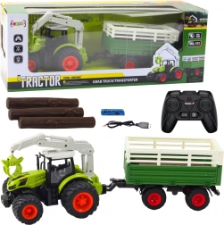 Zábavný RC traktor s přívěsem a chapadlem pro děti