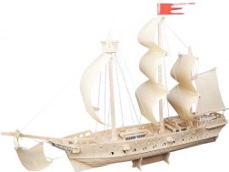 Woodcraft dřevěné 3D puzzle plachetnice – přírodní