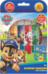 Foukací fixy se šablonami pro kluky Paw Patrol, 6 ks