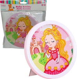 Diamantové malování s rámem – kreslená princezna 17 cm