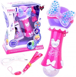 Dětský karaoke mikrofon s nahráváním a MP3 – Růžová