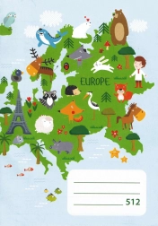 Školní sešit A5 linkovaný 10 listů Evropa