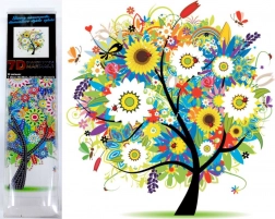Diamantové malování 7D – kvetoucí strom 30 × 30 cm