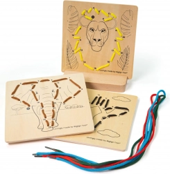 Bigjigs Toys provlékání podle čísel – divoká zvířata