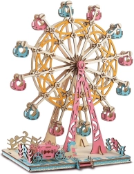 Dřevěné 3D puzzle Ruské kolo pastelové
