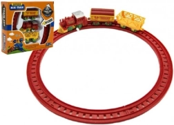 Vlak na klíček s dvema vagóny a kolejemi