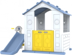 Dětský domeček se skluzavkou a dřezem – modrá střecha
