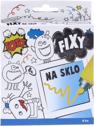 Fixy na sklo – sada 8 barev