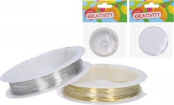Drátek na korálky 0,6 mm, 4 m – zlatý nebo stříbrný
