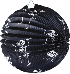 Kulatý halloweenský lampion – kostlivci