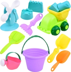 Sada pískových hraček s barevným kyblíkem a autíčkem