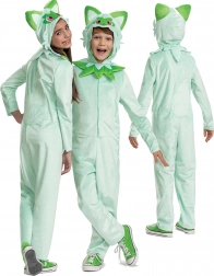 Dětský kostým POKEMON Sprigatito kigurumi 127–136 cm (7–8 let)