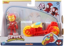Marvel spidey a jeho přátelé iron man na motorce – akční figurka a vozidlo