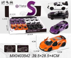 Kovové autíčko 1:32 s otevíracími dveřmi a pull-back