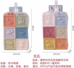 Kostky s dinosaury z eko plastu, sada 6 ks