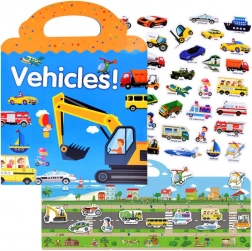 Album samolepek Vozidla – přenosné kreativní album pro děti