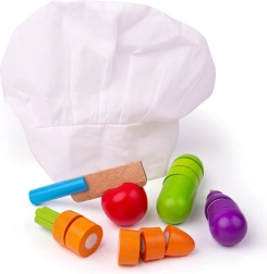 dřevěná krájecí zelenina s čepicí BIGJIGS TOYS