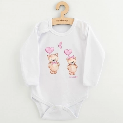 Dětské body s potiskem NEW BABY Love Bears, dlouhý rukáv