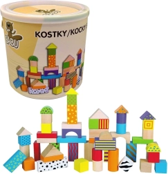 Babu dřevěné kostky 50 ks v kbelíku