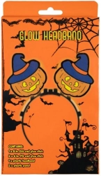 Svítící čelenka dýně – halloweenská sada se svítícími tyčinkami