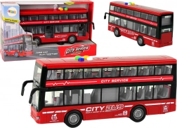 Autobus dvoupatrový se světly a zvuky 1:16 – Červená