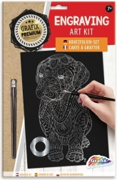 Stříbrný škrabací obrázek pes GRAFIX