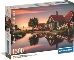 Puzzle CLEMENTONI Historická vesnice Zaanse Schans 1500 dílků