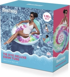 Nafukovací kruh s opěrkou Bestway Tie Dye 118 × 117 cm