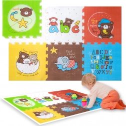 Humbi pěnová puzzle podložka XXL zvířátka a písmenka 6 dílů 165 × 112 × 1,5 cm