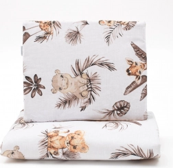 Oboustranná sada do kočárku z bavlny a velvetu NEW BABY Safari