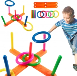 Hra házení kroužků do terče – barevná plastová sada