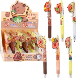 Gelové pero Kapibara s otočným prvkem modrý inkoust