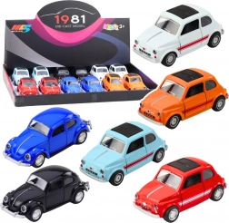 Kovové klasické sběratelské autíčko s pohonem, otevíracími dveřmi 1:36