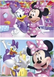Dřevěné puzzle Minnie a Daisy 2×50 dílků