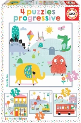 Dětské puzzle EDUCA Lemon Ribbon 4v1 (12–25 dílků)