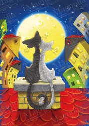 Puzzle kočky na střeše 1000 dílků
