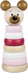 Dřevěná pyramida s medvědí hlavou růžová
