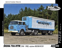 Puzzle Retro auta Truck Škoda 706 RTTN s návěsem Orličan N12CH 40 dílků