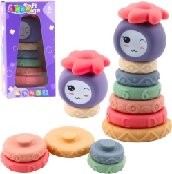 Měkká senzorická stohovací věž pro miminka, 8 dílů