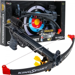 Dětská kuše 6+ sportovní sada s terčem, 5 šípy s přísavkou a zaměřovačem